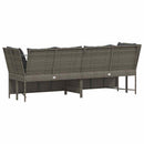 havesofa med hynder polyrattan grå