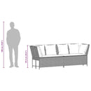 havesofa med hynder polyrattan grå