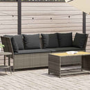 havesofa med hynder polyrattan grå