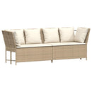 havesofa med hynder polyrattan beige