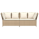 havesofa med hynder polyrattan beige