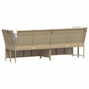 havesofa med hynder polyrattan beige