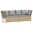 havesofa med hynder polyrattan beige