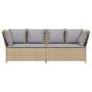 havesofa med hynder polyrattan beige