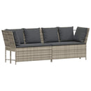 havesofa med hynder polyrattan lysegrå