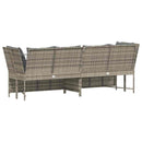 havesofa med hynder polyrattan lysegrå
