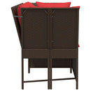 havesofa med hynder polyrattan brun