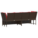 havesofa med hynder polyrattan brun