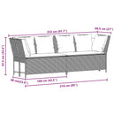 havesofa med hynder polyrattan brun