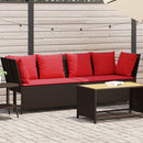 havesofa med hynder polyrattan brun