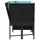 havesofa med hynder polyrattan sort