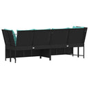 havesofa med hynder polyrattan sort