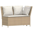 spisebordssæt til haven 4 dele med hynder polyrattan beige