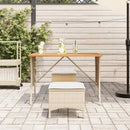 spisebordssæt til haven 3 dele med hynder polyrattan beige