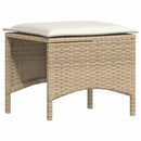 spisebordssæt til haven 3 dele med hynder polyrattan beige