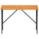 havebord med top i akacietræ 105x75x72 cm polyrattan sort
