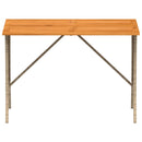 havebord med top i akacietræ 105x75x72 cm polyrattan beige