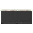 havebænk med hynde 110x40x44 cm polyrattan sort