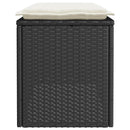havebænk med hynde 110x40x44 cm polyrattan sort