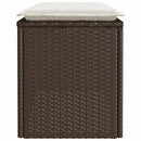 havebænk med hynde 110x40x44 cm polyrattan brun