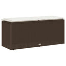 havebænk med hynde 110x40x44 cm polyrattan brun