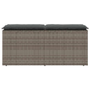 havebænk med hynde 110x40x44 cm polyrattan grå
