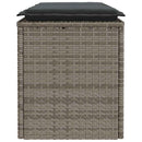 havebænk med hynde 110x40x44 cm polyrattan grå