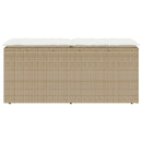 havebænk med hynde 110x40x44 cm polyrattan beige