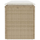 havebænk med hynde 110x40x44 cm polyrattan beige