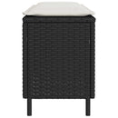 havebænk med hynde 110x30x40,5 cm polyrattan sort