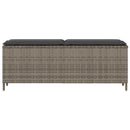 havebænk med hynde 110x30x40,5 cm polyrattan grå