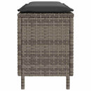 havebænk med hynde 110x30x40,5 cm polyrattan grå