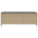 havebænk med hynde 110x30x40,5 cm polyrattan beige