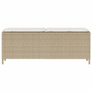 havebænk med hynde 110x30x40,5 cm polyrattan beige
