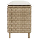 havebænk med hynde 110x30x40,5 cm polyrattan beige