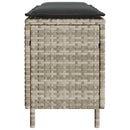 havebænk med hynde 110x30x40,5 cm polyrattan lysegrå