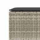 havebænk med hynde 110x30x40,5 cm polyrattan lysegrå