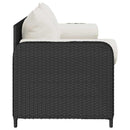 3-personers havesofa med hynder polyrattan sort