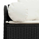 3-personers havesofa med hynder polyrattan sort