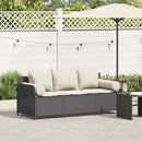 3-personers havesofa med hynder polyrattan sort