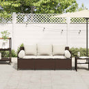 3-personers havesofa med hynder polyrattan brun