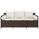 3-personers havesofa med hynder polyrattan brun
