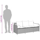 3-personers havesofa med hynder polyrattan brun