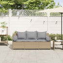 3-personers havesofa med hynder polyrattan beige
