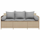 3-personers havesofa med hynder polyrattan beige
