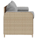3-personers havesofa med hynder polyrattan beige