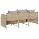 3-personers havesofa med hynder polyrattan beige