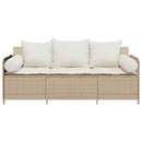 3-personers havesofa med hynder polyrattan beige