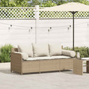 3-personers havesofa med hynder polyrattan beige