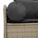 3-personers havesofa med hynder polyrattan lysegrå